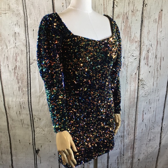 Zara Puff Sleeve Sequins Mini Dress SMALL EUC - Picture 12 of 14